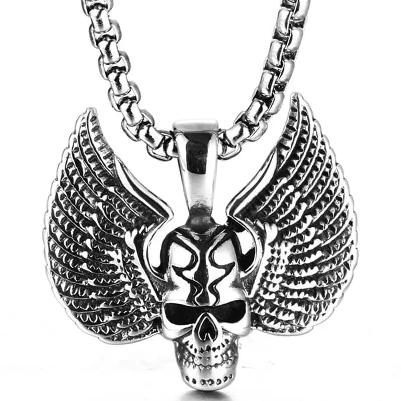 Pendentif moto - Tête de mort (Avec chaine)