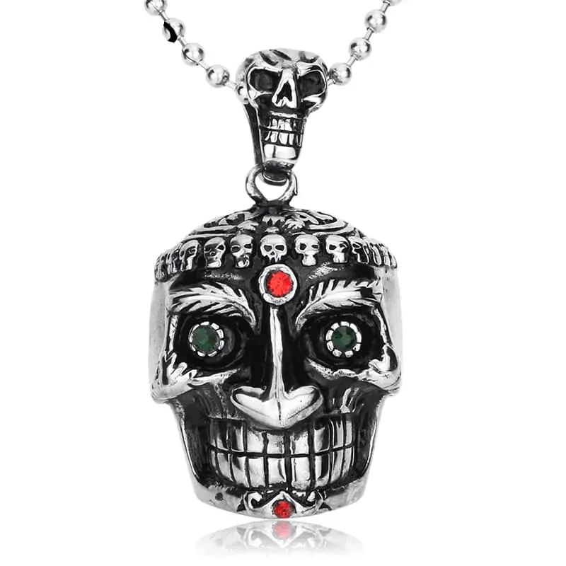 Pendentif moto - Tête de mort egyptienne (Avec chaine)