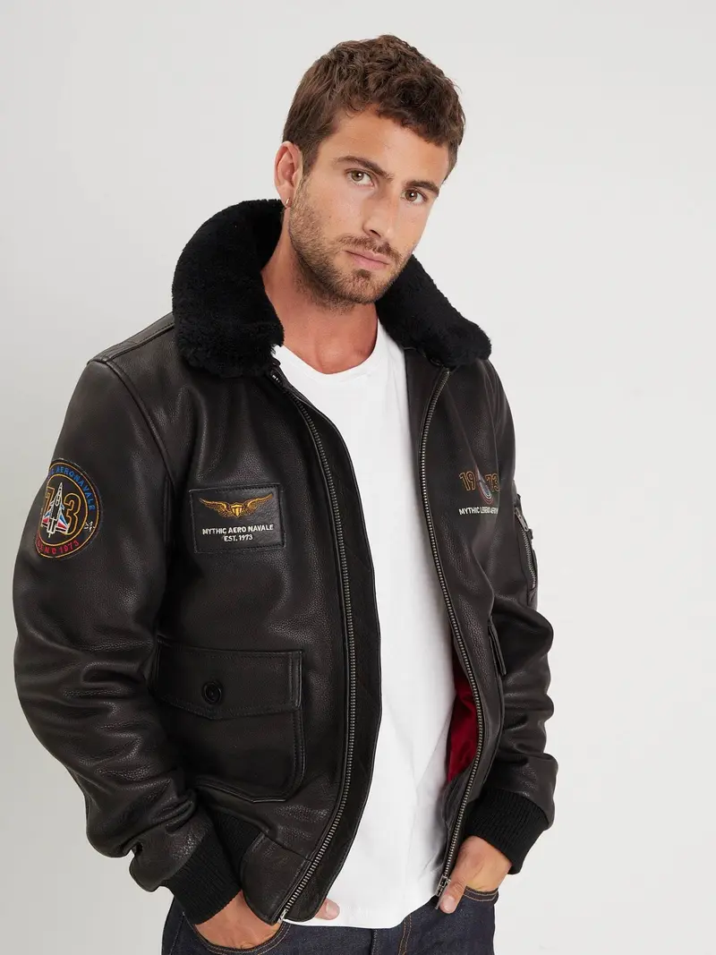 Phantom - Blouson cuir aviateur homme