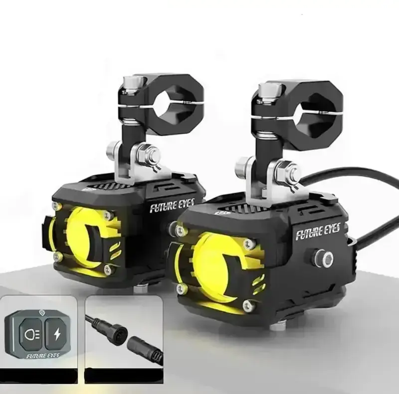 Phare Additionnel moto LED -  Interrupteur Sans fil