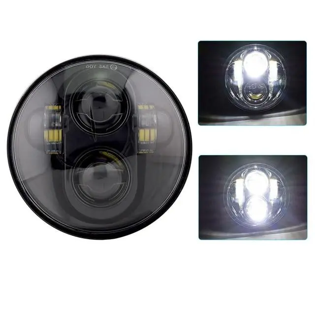 Phare LED 5"75 Double Noir ou Chrome