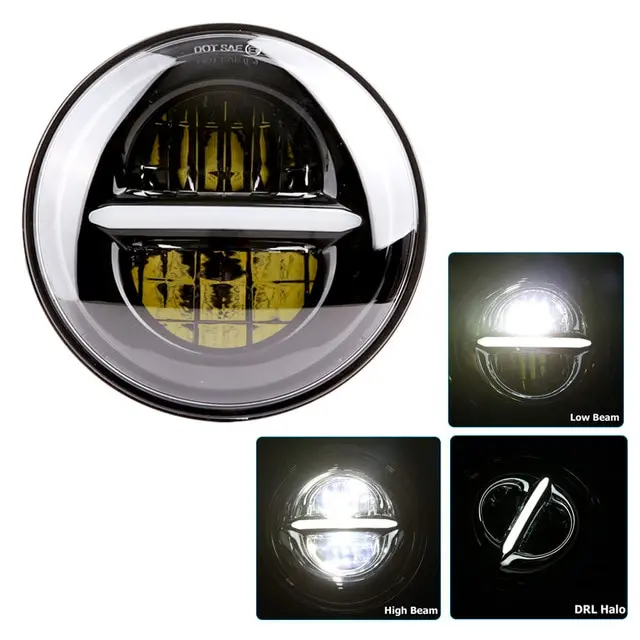 Phare LED 5"75 Noir ou Chrome GALAXY