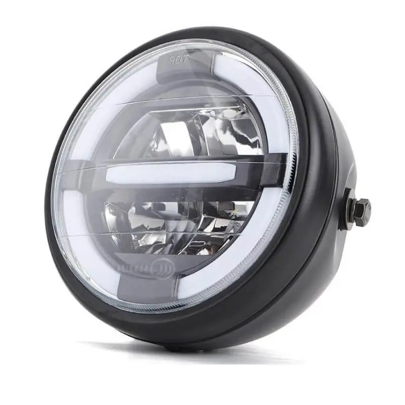 Phare moto Angel Eyes + clignotant intégré - 6.8 pouces