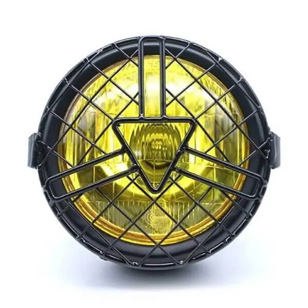 Phare moto vintage jaune