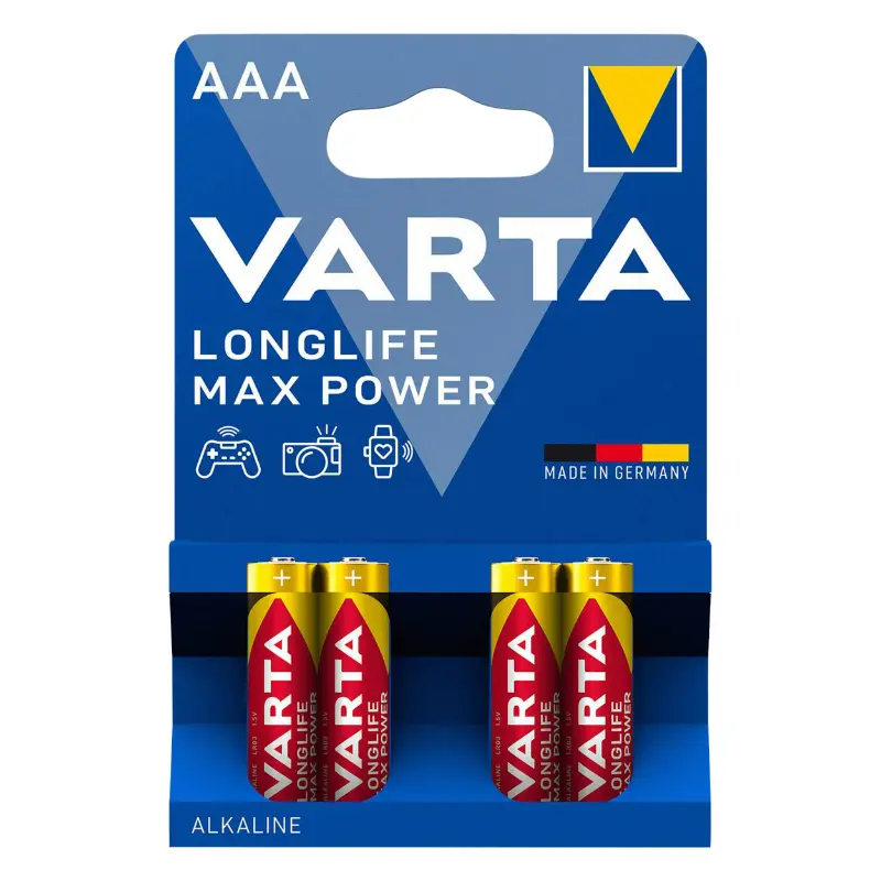 Pile Lr03 1.5V Varta Alcaline Longlife Max Power Lr03 - Aaa (Vendu Par 4)