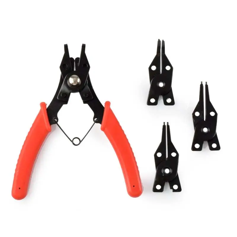 Pince à circlips avec 4 têtes interchangeables