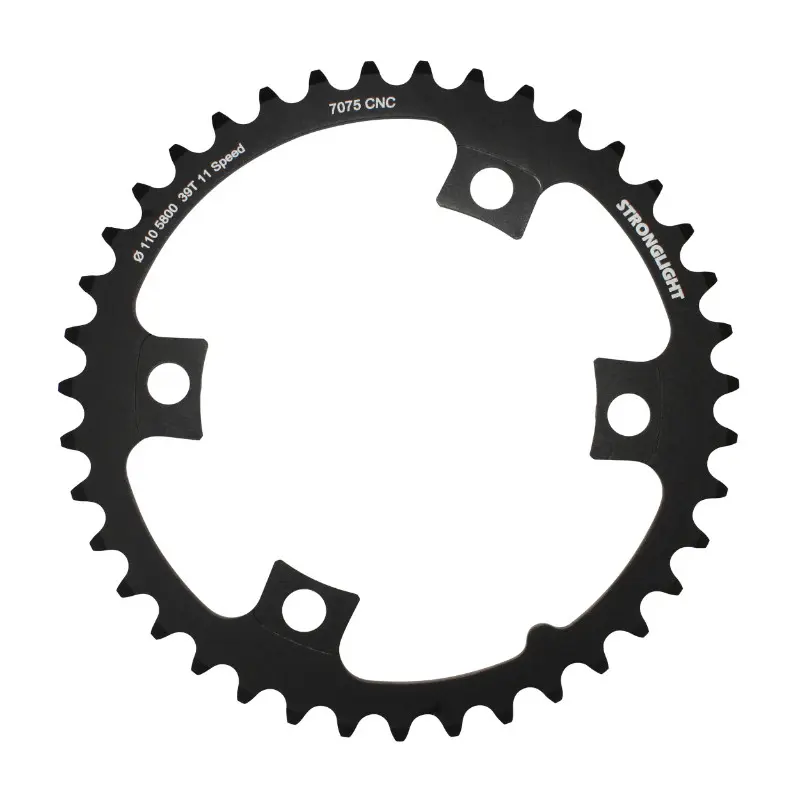 Plateau Route 4 branches Ø 110 Pour Shimano 105 5800 Stronglight 39 dents Intérieur Noir Compatible Ultegra 6800 - Dura-Ace 9000 11V.