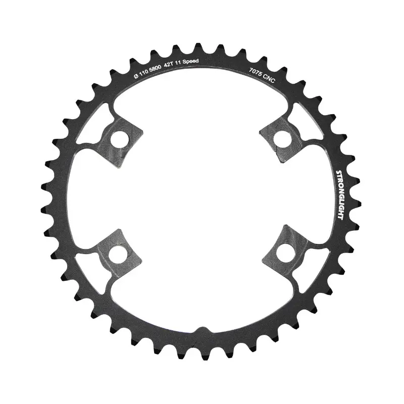 Plateau Route 4 branches Ø 110 Pour Shimano 105 5800 Stronglight 42 dents Intérieur Noir Compatible Ultegra 6800 - Dura-Ace 9000 11V.