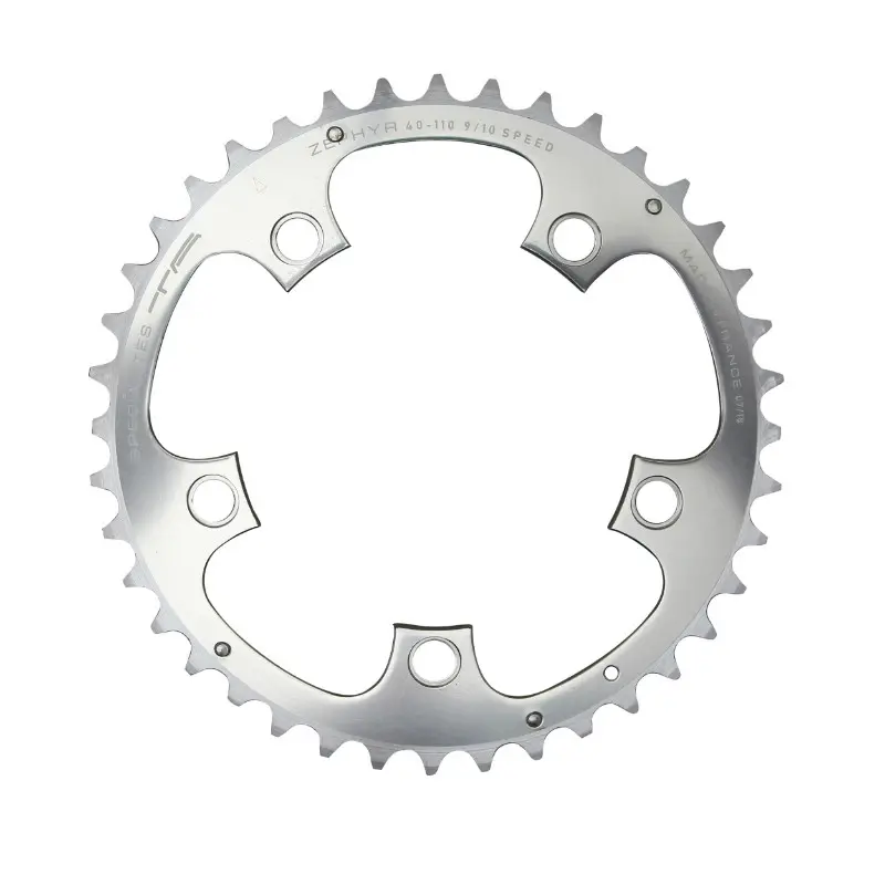 Plateau Route 5 branches Ø 110 Ta Zephyr 40 dents Extérieur Argent Alu 7075 Type Shimano 9-10V.