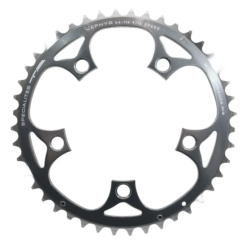 Plateau Route 5 branches Ø 110 Ta Zephyr 44 dents Extérieur Argent Alu 7075 Type Shimano 9-10V.