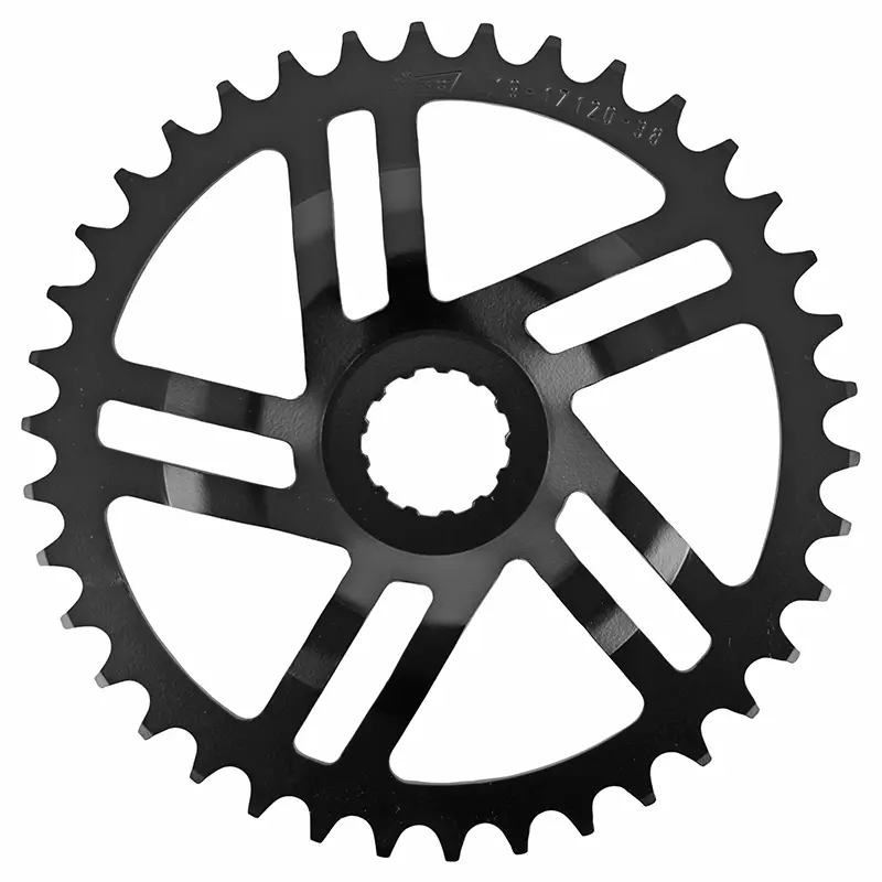 Plateau VAE-E-Bike Direct Mount Pour Bosch Esjot 38 dents Mono Noir Acier (2.38 - 1-2X3-32" - 5.65 1-2X11-128") (3Ème Generation) Sans Rondelle De Deport 2.8 mm Avec 5.8 mm