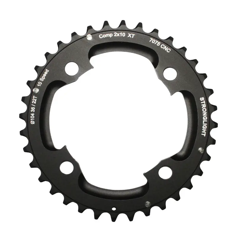 Plateau VTT 4 branches Ø 104 Pour Shimano Xt M785 Stronglight Double 36 dents Extérieur Noir (Pour Intérieur 22 dents) Non Filete - Épaisseur 5 mm 10V.