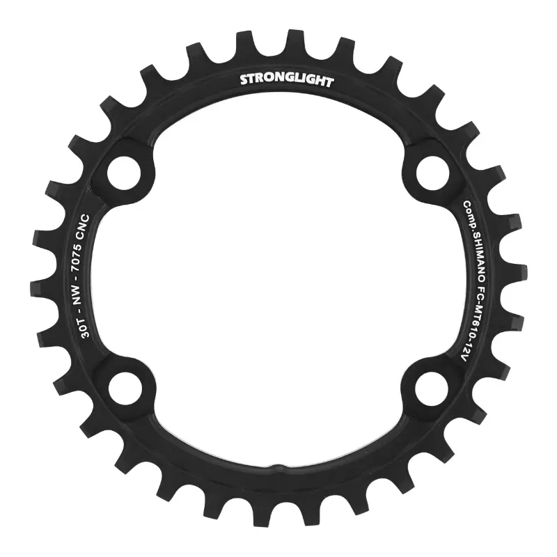 Plateau VTT 4 branches Ø 96 Pour Shimano Slx Mt610 Stronglight 30 dents Mono 12V. Noir
