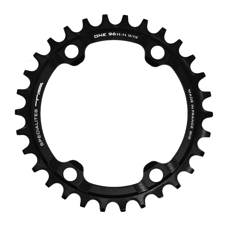 Plateau VTT 4 branches Ø 96 Pour Shimano Slx7000- Xt8000- Xtr9000 Ta One 34 dents Mono Noir Mat Alu 10-11-12V. Narrow Wide (Compatible Toute Chaîne 12V Sauf Shimano)