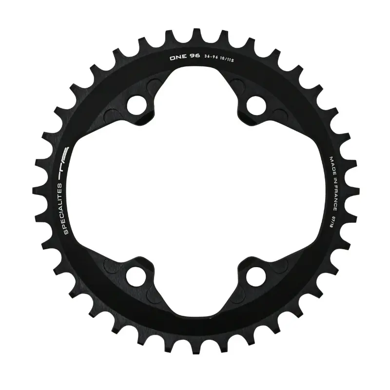 Plateau VTT 4 branches Ø 96 Pour Shimano Slx7000- Xt8000- Xtr9000 Ta One 36 dents Mono Noir Mat Alu 10-11-12V. Narrow Wide (Compatible Toute Chaîne 12V Sauf Shimano)