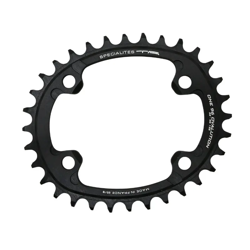 Plateau VTT 4 branches Ø 96 Pour Shimano Slx7000- Xt8000- Xtr9000 Ta One Ovalution 34 dents Mono Noir Mat Alu 10-11-12V. Narrow Wide (Compatible Toute Chaîne 12V Sauf Shimano)