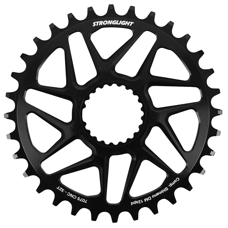Plateau VTT Direct Mount Pour Shimano Fc-M6100-M6120-M6130-Fc-M7100-M7120-M7130-Fc-M8100-M8120-M8130 Stronglight Mono Alu Noir 32 dents - Deport 3 mm 12V.
