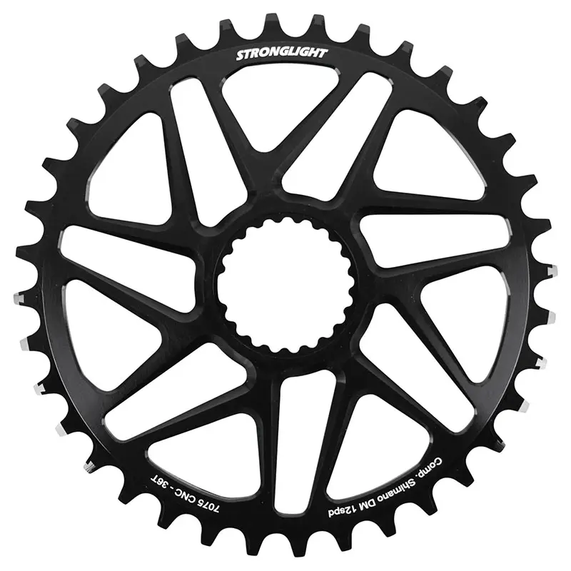 Plateau VTT Direct Mount Pour Shimano Fc-M6100-M6120-M6130-Fc-M7100-M7120-M7130-Fc-M8100-M8120-M8130 Stronglight Mono Alu Noir 36 dents - Deport 3 mm 12V.
