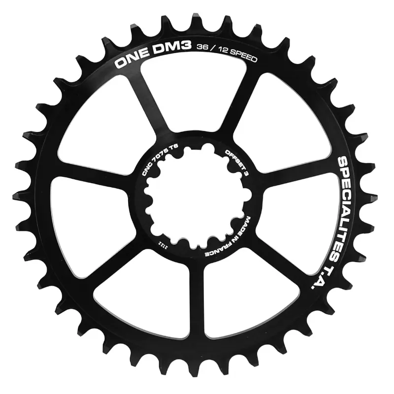 Plateau VTT Direct Mount Pour Sram Gx - Xx1 - X01 Ta Dm3 36 dents 11-12V. Narrow Wide Noir (Transmission Boost Deport 3 mm)