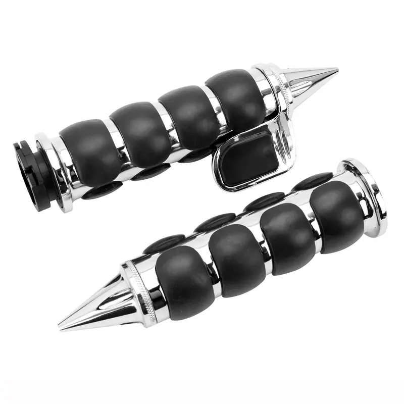 Poignées Moto avec repose main pour  Custom Harley & Cruiser | 25mm Chrome