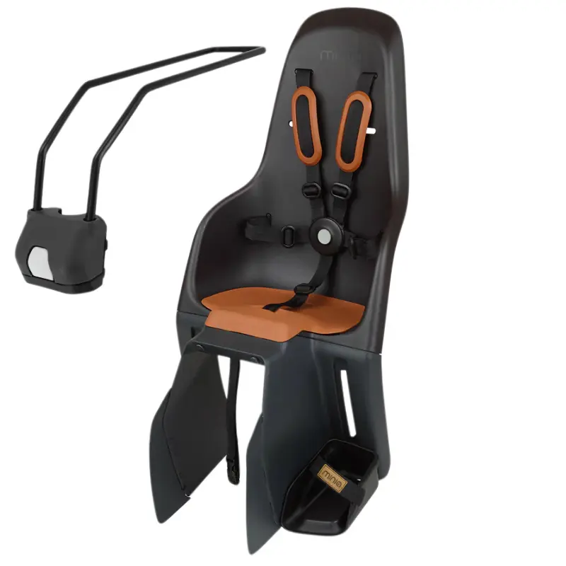 Porte Bebe-Siege Enfant Arrière Polisport A Fixer Sur Cadre Minia Noir (9 A 22Kgs) Homologué En 14344 (Boite Carton Individuelle)