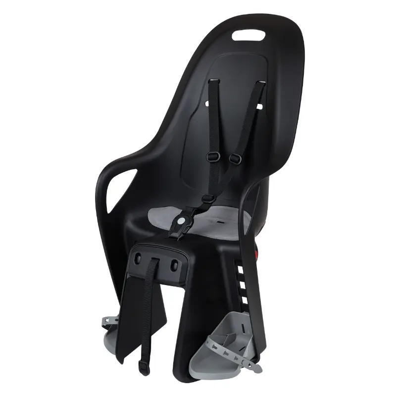 Porte Bebe-Siege Enfant Arrière Polisport A Fixer Sur Porte Bagage Fixation Etau Koari Noir Coussin Gris (9 A 22Kgs) Compatible VAE Homologué En 14344 En Boite Individuelle