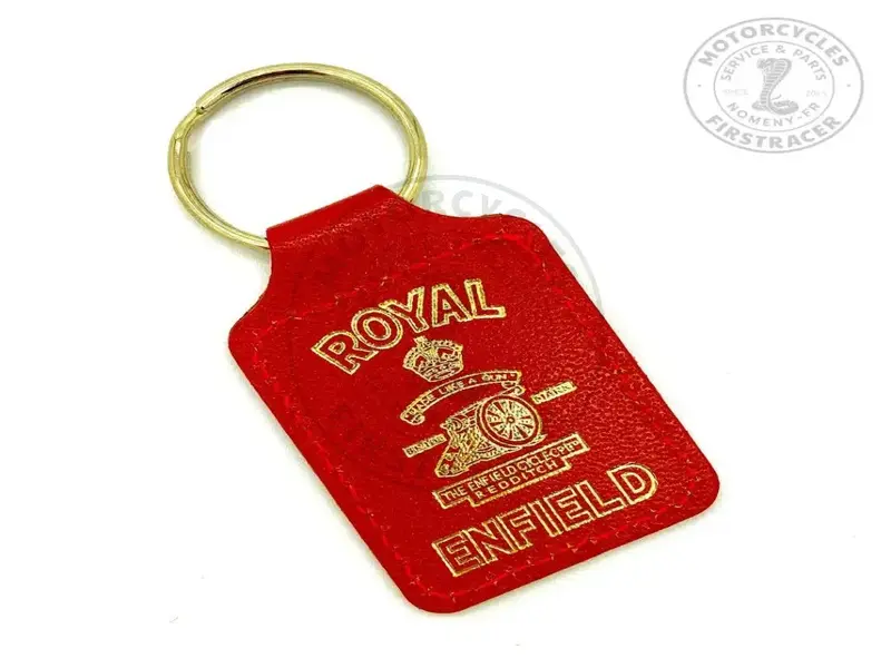 Porte-clé en cuir rouge Royal Enfield