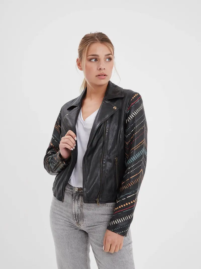 Printili - Blouson cuir fantaisie bohème