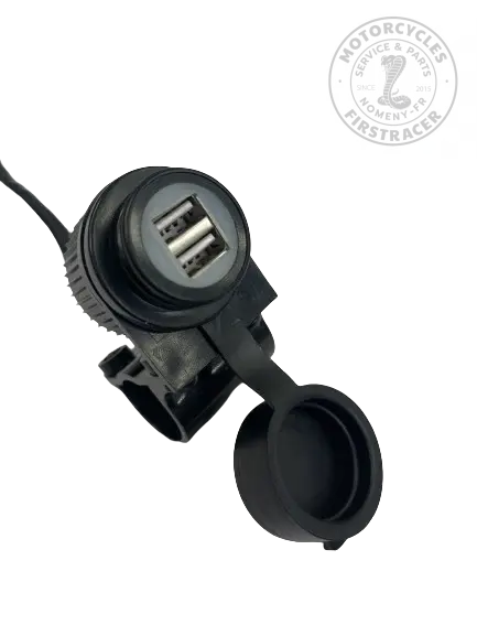PRISE USB DOUBLE 12V MOTO ETANCHE FIXATION GUIDON