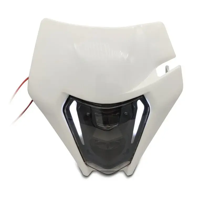 Projecteur LED moto + plaque Enduro Offroad  blanc
