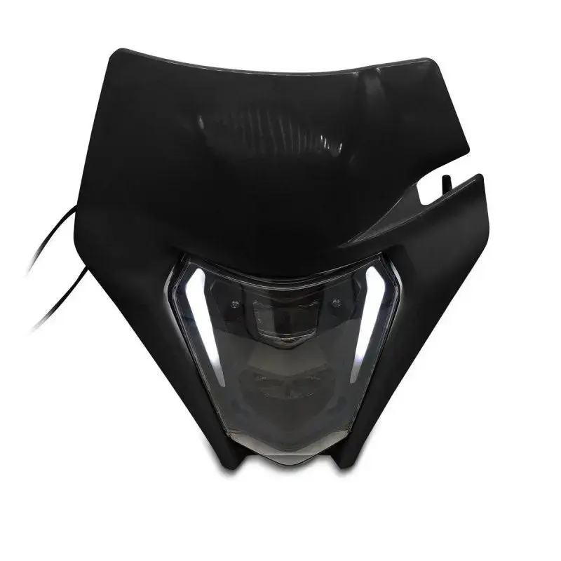 Projecteur LED moto + plaque Enduro Offroad  SW1 DRL noir