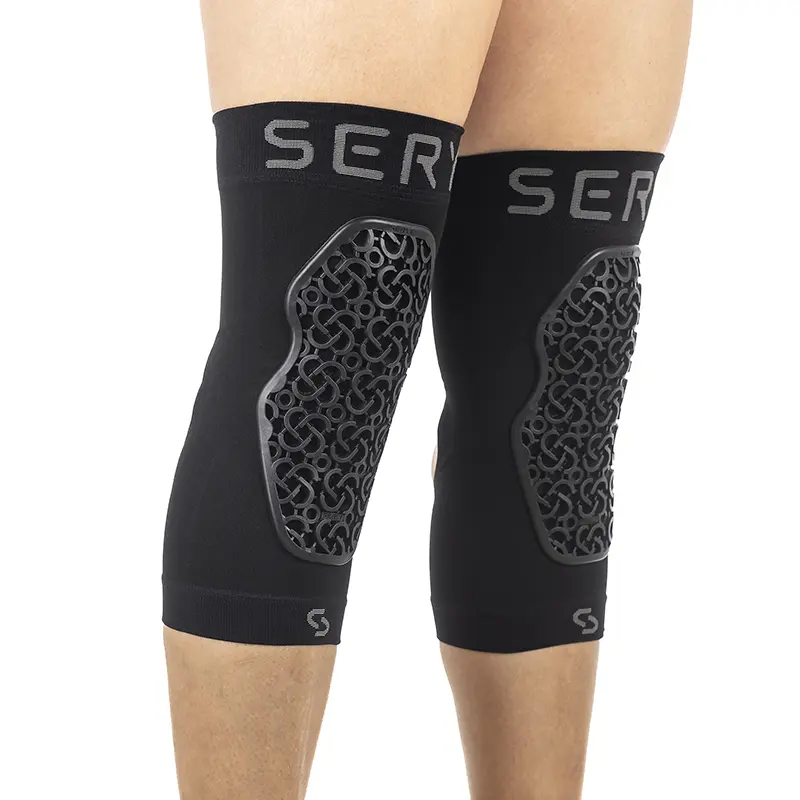 Protection Genouilleres VTT Seryt Vented Flow Alps Antibacterien, Antiderapante, Sans Couture, Ouverture Derriere Genou Noir L-XL (Vendu A La Paire) 220 G -Ce En 1621.1 Niveau 1- Pédalage Fluide