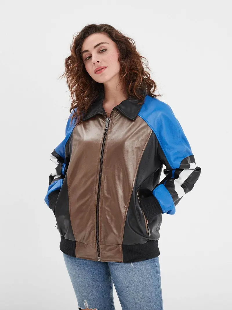 Racila - Veste cuir oversize femme