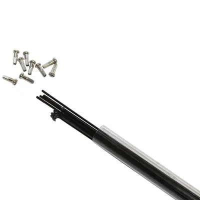 Rayon INOX Noir 2 mm L 258 mm Tête Coudée Avec Écrou (Tube De 10)