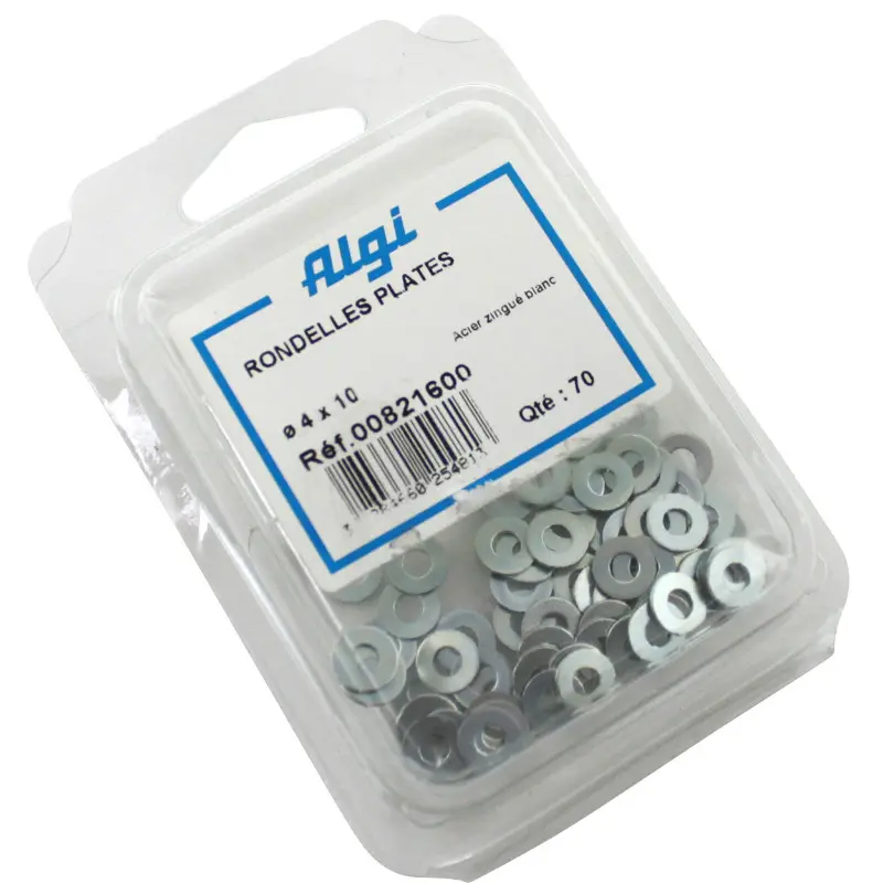 Rondelle Plate Acier Diam 4X10 (Blister De 70) (00821600) -Algi-