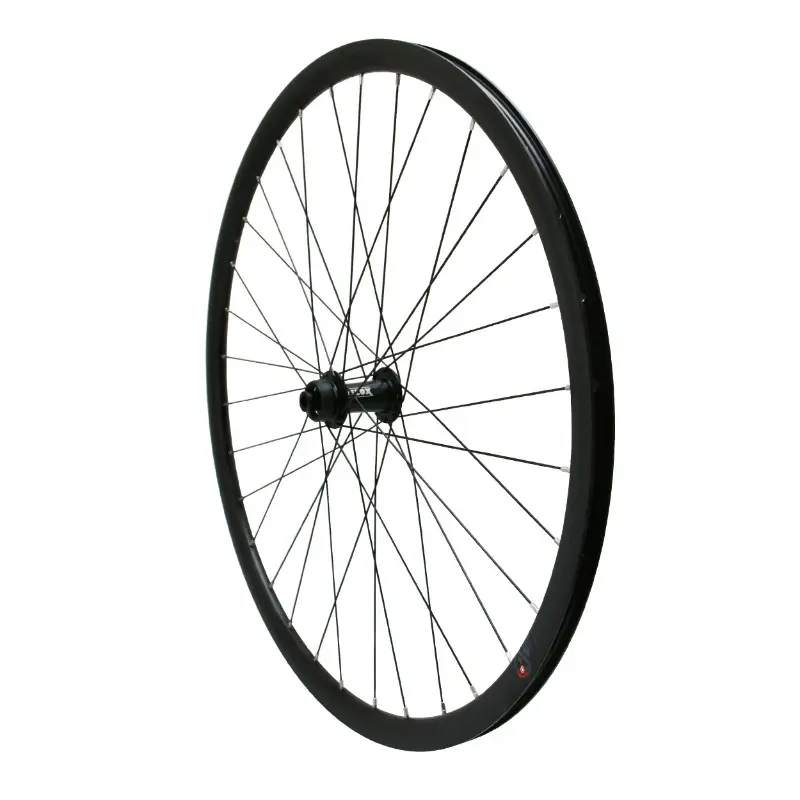 Roue Gravel - Route Disque 700 Pulse 19 Avant Moyeu Roulement Centerlock Noir Tubeless Ready Axe Traversant 12-100 mm Jante 19C 32 Rayons Acier Noir