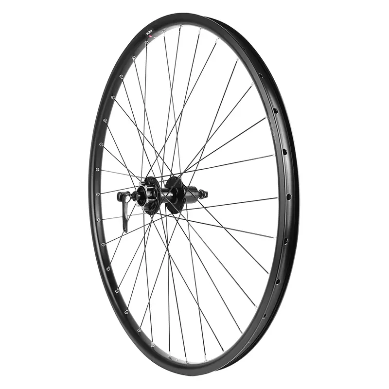 Roue VTC Disque - Patin Blocage 700 X 35 - 28" M260 Arrière Noir Renforcé Moyeu Shimano Qb400 Noir Cassette 11-10-9V 6 Trous Jante 19C 32 Rayons Noirs - Poids Max 130 Kg-