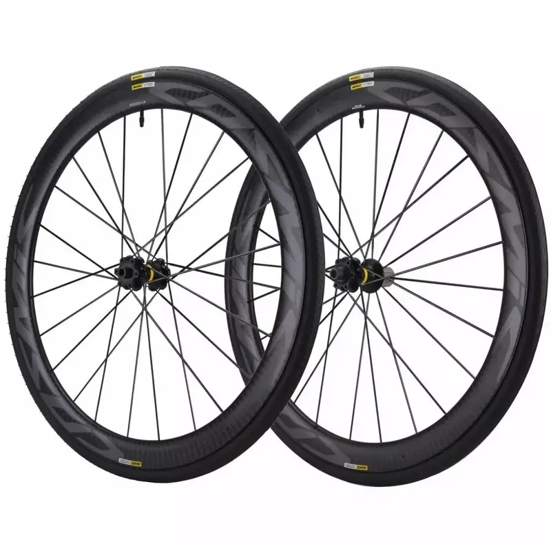 Roues Mavic Cosmic Pro Carbon Disc Black Center Lock 2017 + Pneus Yksion Paire 700x25