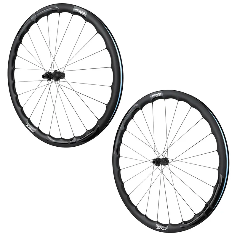 Roues Route Disque 700 Fir Fc 38 Pro Centerlock Carbone Noir Cassette Shimano 12-11V Axe Traversant 12-100 Et 12-142 Hauteur-Profil 38 mm (Paire) - Tubeless Ready
