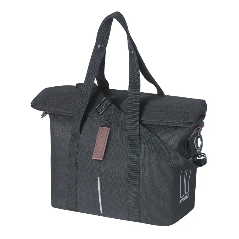 Sac A Main Vélo Basil City 8-11L Noir Étanche Fixation Klickfix Non Inclus Ou Crochet Hook