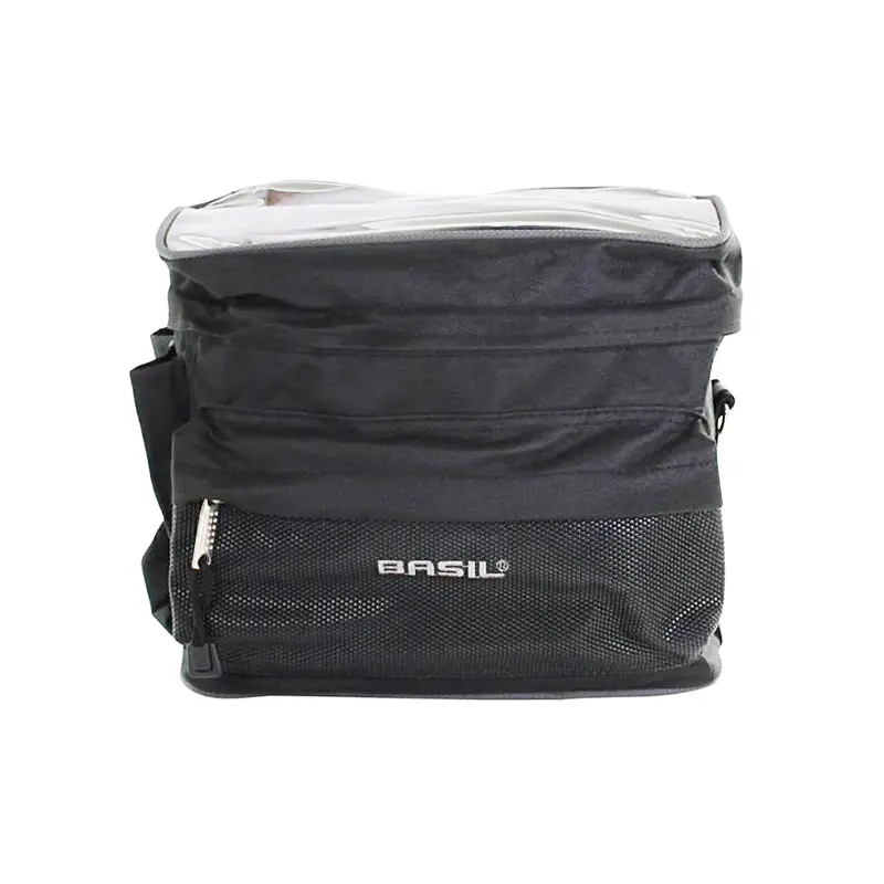 Sac Vélo Basil Mali 8L Noir Fixation Cintre Par Sangles Velcros Ajustables