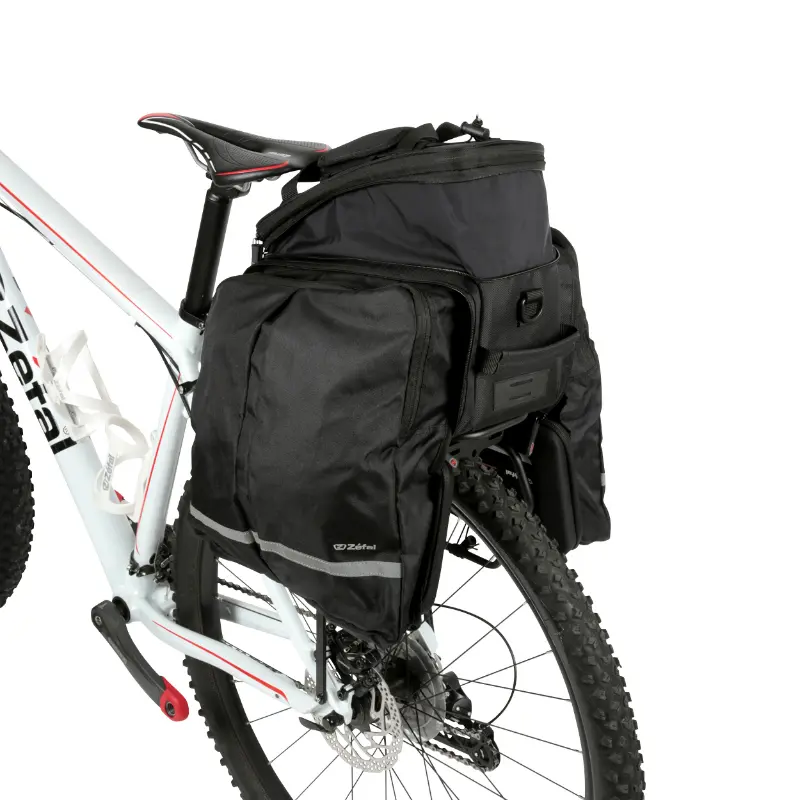 Sacoche Arrière Vélo A Pont Zefal Z Traveler 80 Universel 32L Polyester Waterproof Noir (32X23X21,5 cm)