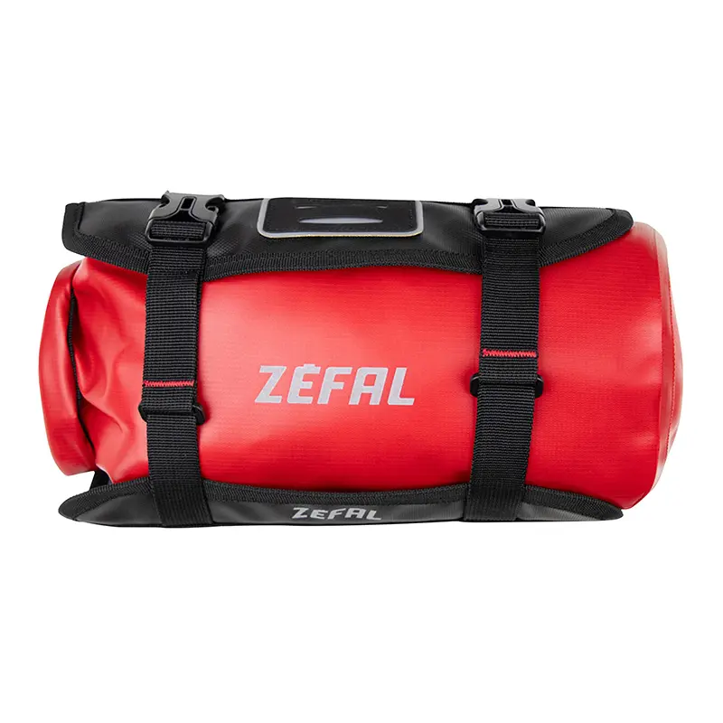 Sacoche De Cintre-Guidon Vélo Zefal Z Adventure F5 Rouge Étanche Fixation Auto-Agrippantes - Clips (L 150 X L 380 X H 150 mm - 5Litres) Charge Maxi 4Kgs