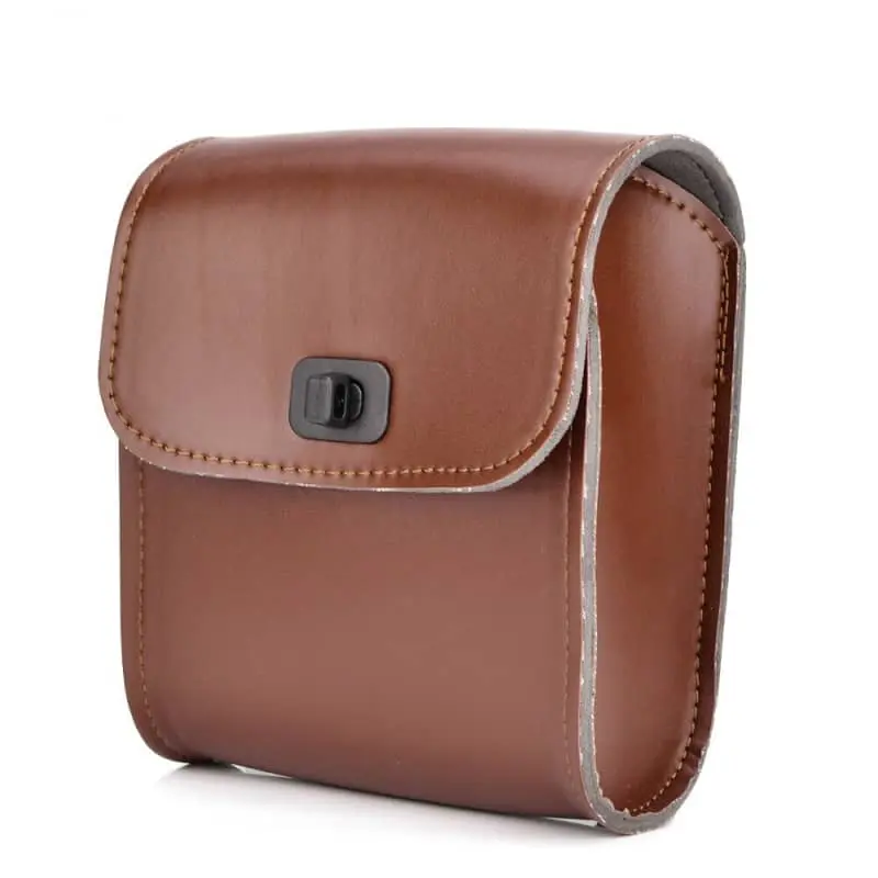 Sacoche moto latérale marron en cuir
