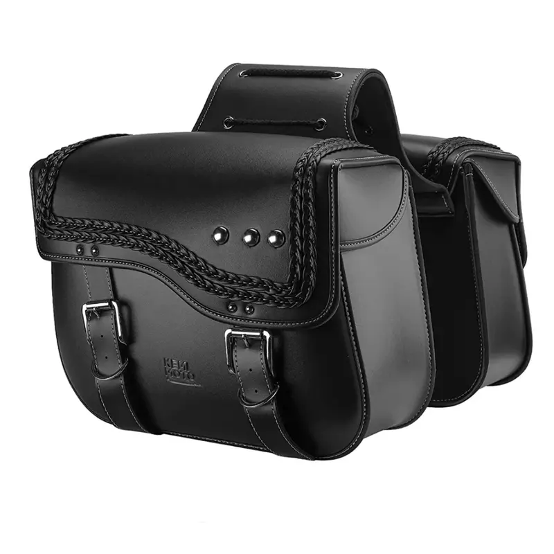 Sacoches moto latérales étanches en cuir 30L