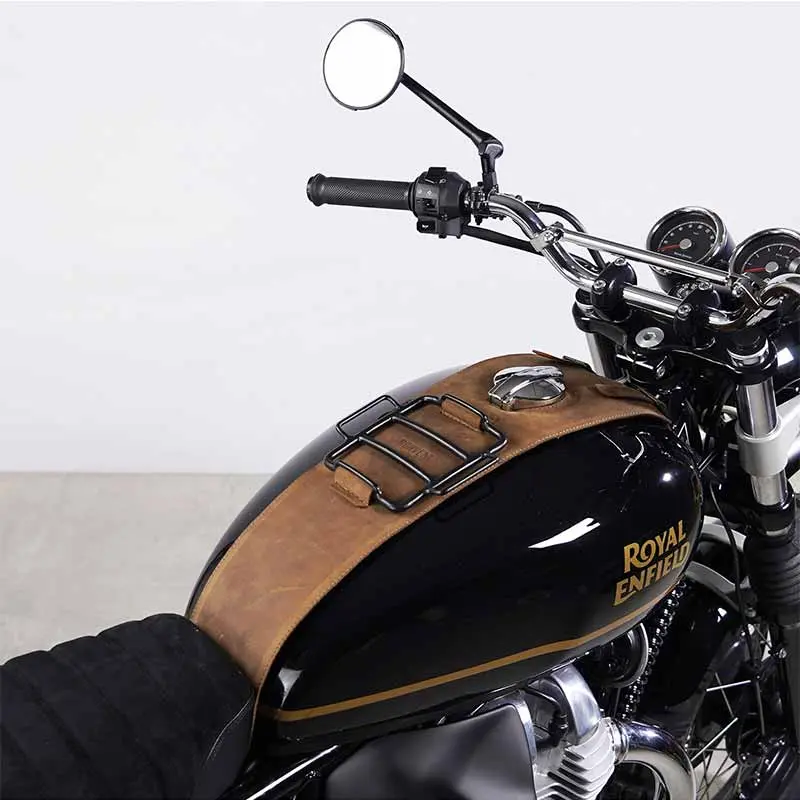 Sangle de réservoir en cuir avec mini porte-bagages pour Interceptor 650 | Bonvent Motorbikes