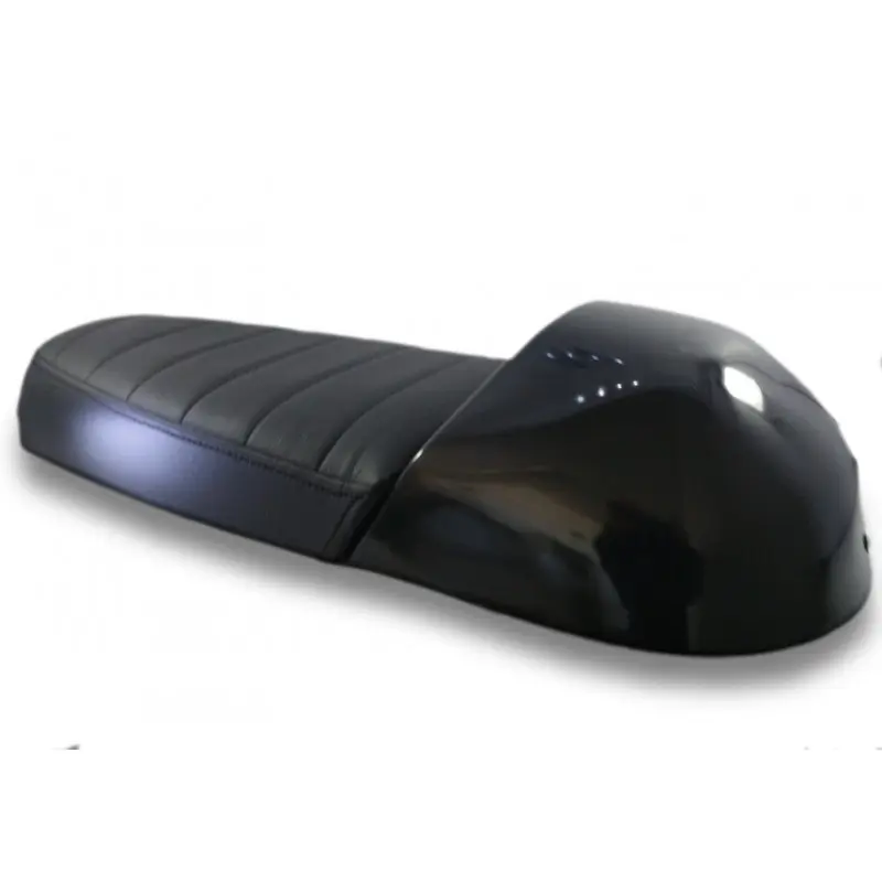 Selle café racer noire avec dosseret amovible | C.Racer
