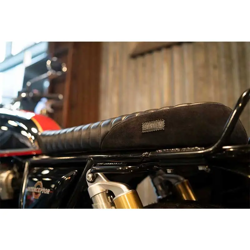 Selle cuir suédé «&nbsp;Bonvent Signature&nbsp;» pour Interceptor et Continental GT | Bonvent Motorbikes