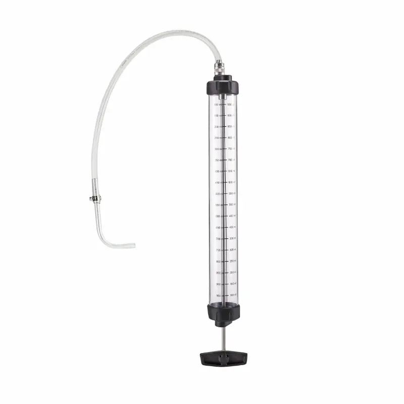 Seringue Huile-Petrole-Gazole-Fuel Pressol Transparent Gradue 1000 Ml Avec Flexible Et Bec Coudé (Vendu A L'Unite)