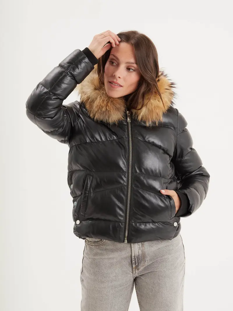 Shana - Doudoune cuir femme